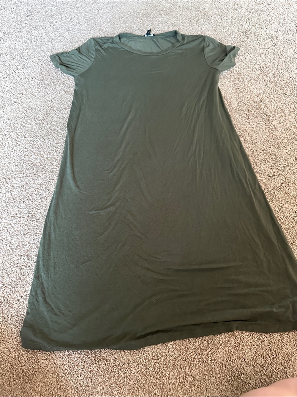 Express Olive Green Short-Sleeve Mini Dress